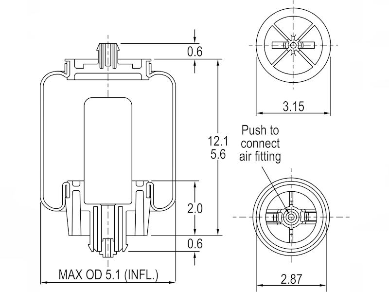 KAMP Cabin Air Spring for Freightliner Century Class - image 3 of 3