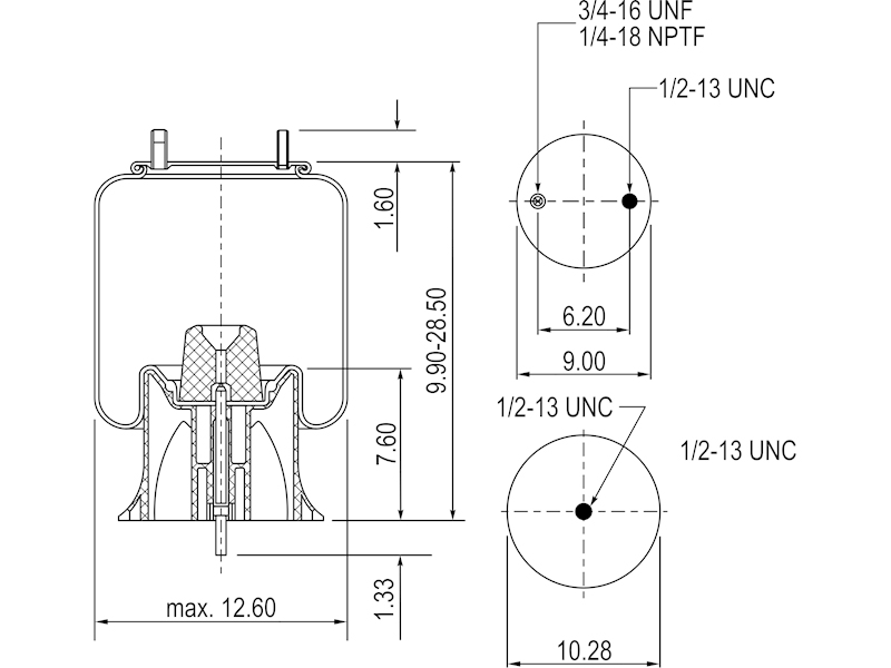 KAMP Air Spring for Watson & Chalin AS0001 & Hendrickson INTRAAX Suspension Models - image 2 of 4