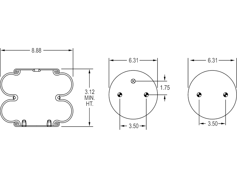 KAMP Air Spring for Watson & Chalin AS0001 & Hendrickson INTRAAX Suspension Models - image 3 of 4