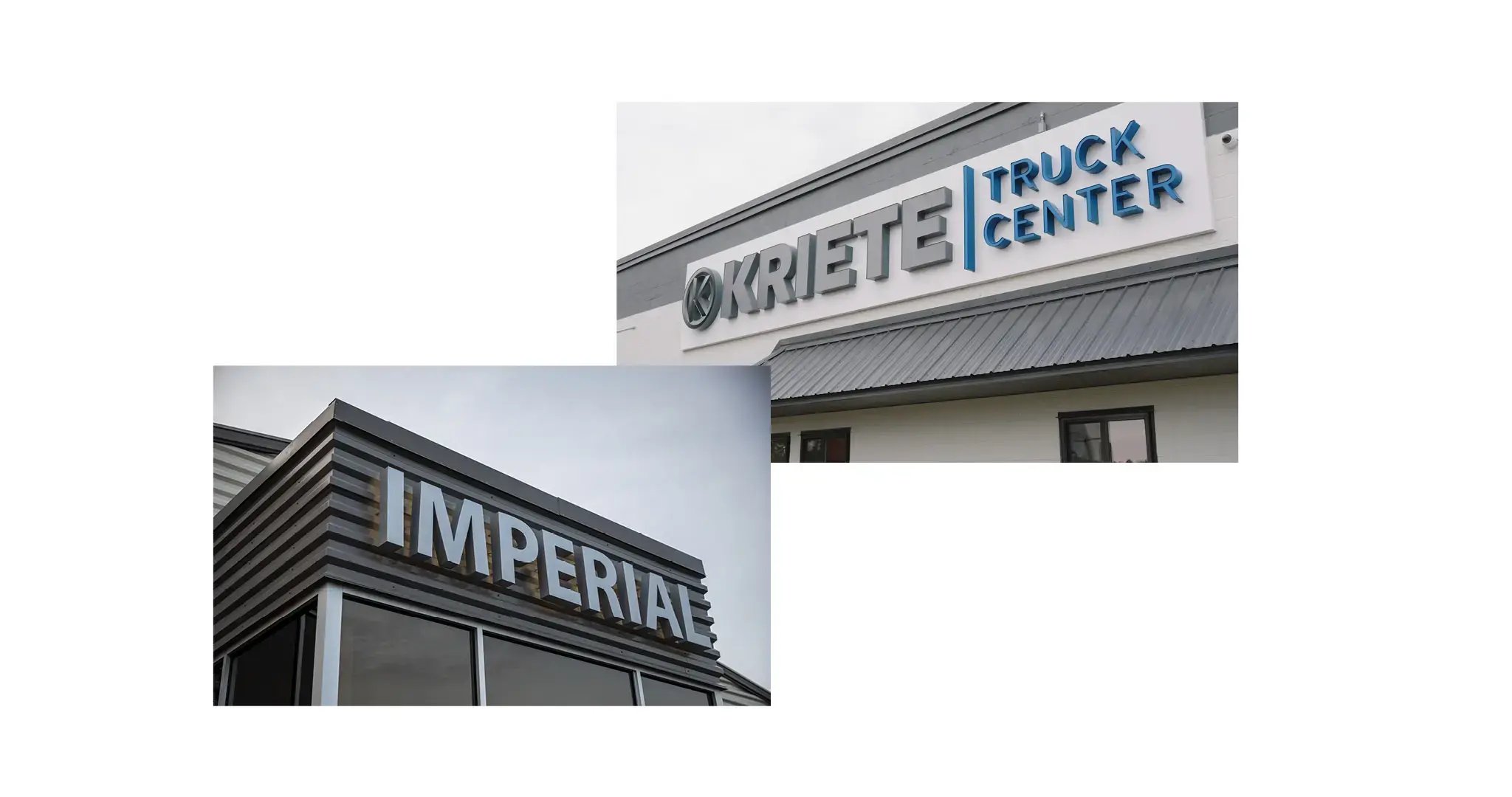 Two-image collage showing an Imperial Industries office and a Kriete office