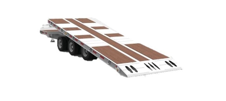 A Cross Country 30 ton air tilt deck, air ramp tag trailer