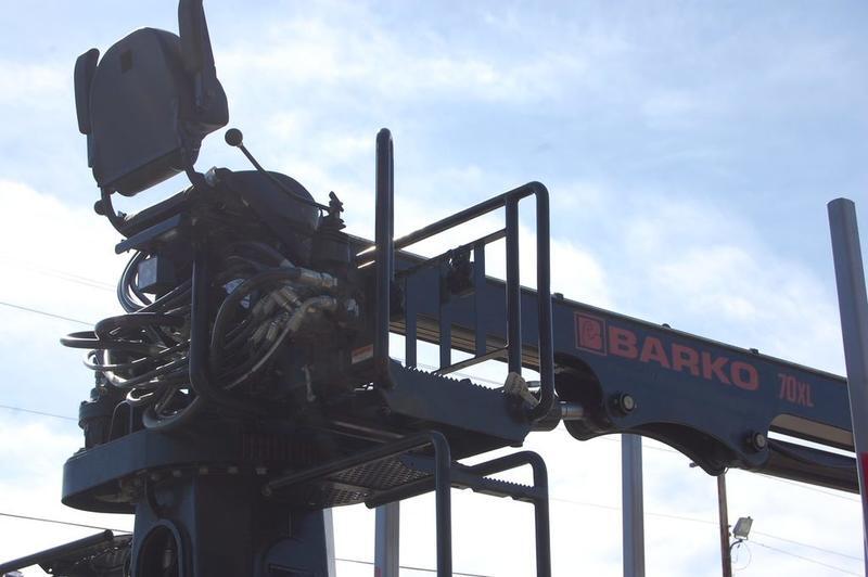 Close-up of a black Barko loader 