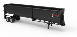 A black Cross Country demolition trailer