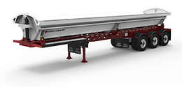 A white Cross Country side dump trailer
