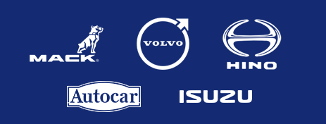 Assorted truck brand logos, including Mack and Volvo