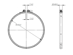 Slide images of Dinex Exhaust Clamp for Cummins & Paccar