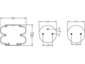 Slide images of KAMP Air Spring for Watson & Chalin AS0001 & Hendrickson INTRAAX Suspension Models