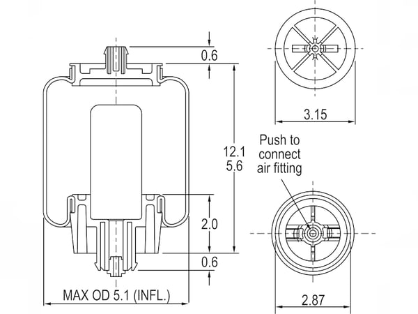 Slide images of KAMP Cabin Air Spring for Freightliner Century Class