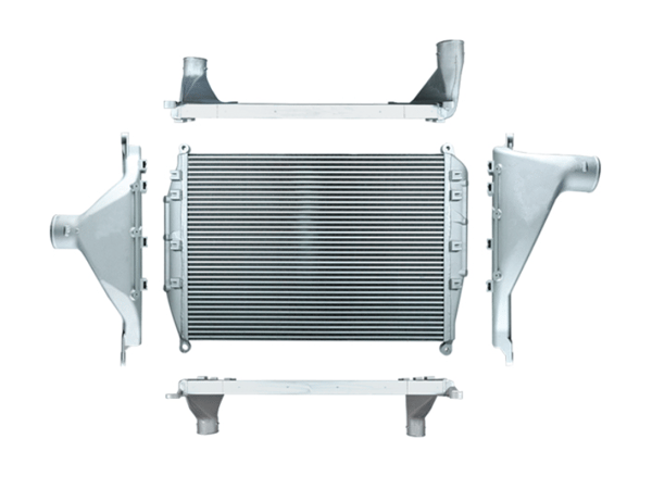 Slide images of Northern Radiator Charge Air Cooler for Freightliner - 36 1/2 x 26 1/2 x 2