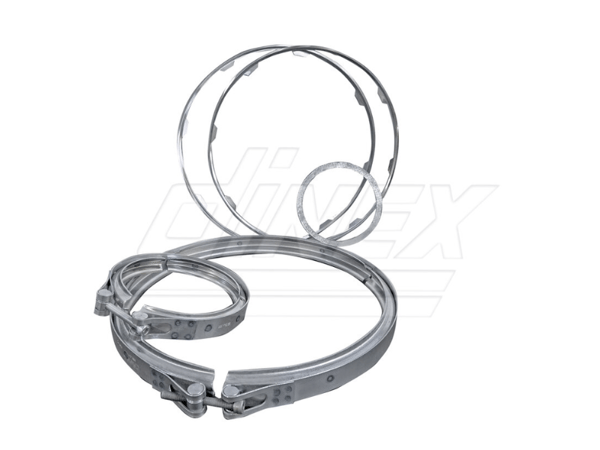 Slide images of Exhaust Clamp & Gasket Kit for Volvo and Mack