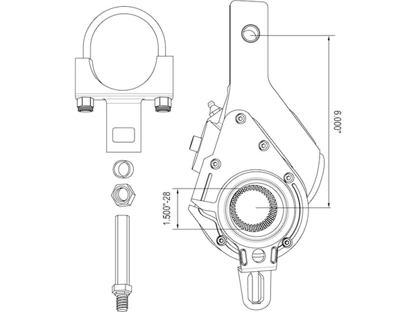 Slide images of KAMP Haldex Style Automatic Slack Adjuster - 6 Inch