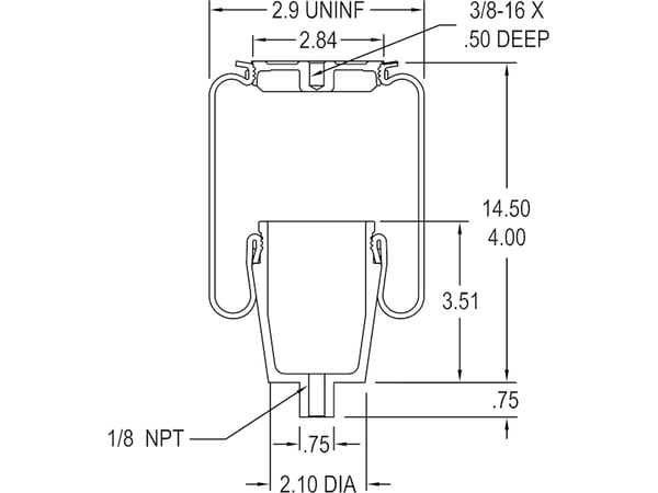 Slide images of KAMP Air Spring for Kenworth T2000 Models (1998 and Up)