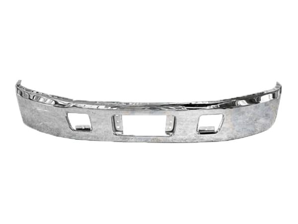 Slide images of KAMP Chrome Bumper with Fog Lamp Hole for Hino 238, 258, 268, and 338 (2005 and Up)