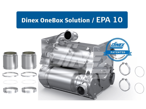 Slide images of Dinex OneBox for Freightliner/Western star for Detroit Diesel Engine, (Air Assisted, EPA10)