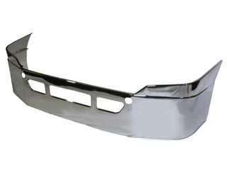 Slide images of KAMP Bumper without Fog Lamp Holes for Freightliner Cascadia (2008 and Up)