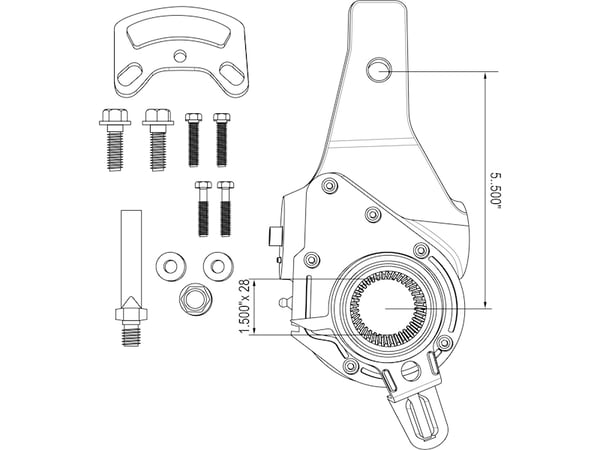 Slide images of KAMP Haldex Style Automatic Slack Adjuster - 5.5 Inch