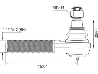 Slide images of KAMP Right Hand Tie Rod - Multiple Freightliner, GMC, Kenworth, Mack, International, Volvo and Peterbilt Applications