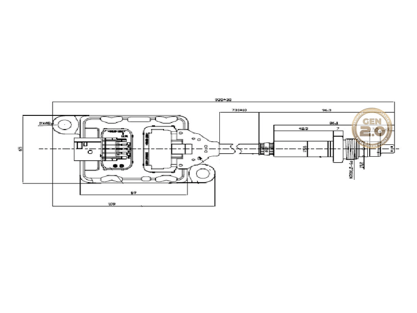 Slide images of Dinex NOx Sensor, Freightliner/Detroit (SCR Outlet)