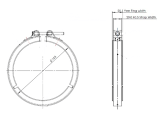 Slide images of Dinex Exhaust Clamp for Cummins, Detroit, Volvo and Navistar