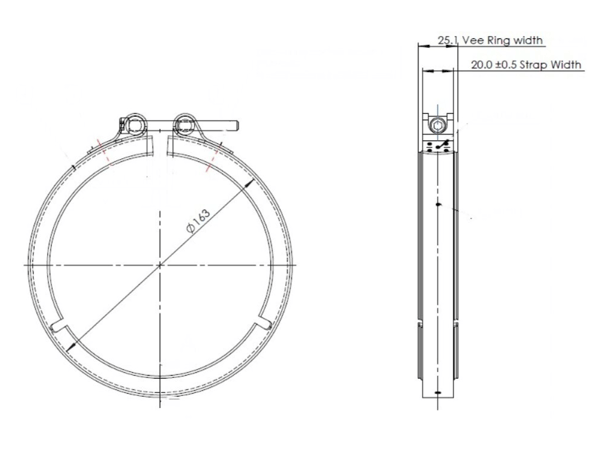 Slide images of Dinex Exhaust Clamp for Cummins, Detroit, Volvo and Navistar