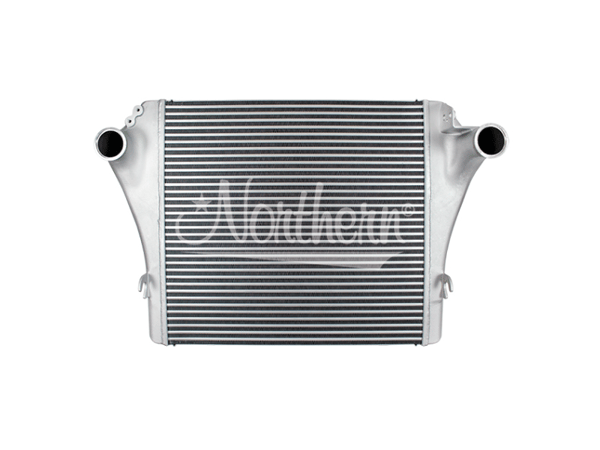 Slide images of Northern Radiator Charge Air Cooler for Volvo and Mack- 32 1/2 x 30 3/16 x 2 3/8