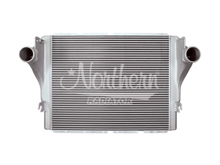 Slide images of Northern Radiator Charge Air Cooler 37 1/4 by 29 7/8 by 1 5/8 for Peterbilt and Kenworth