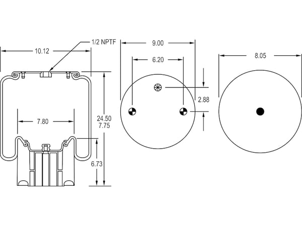 Slide images of KAMP Air Spring - Multiple Kenworth and Peterbilt Applications