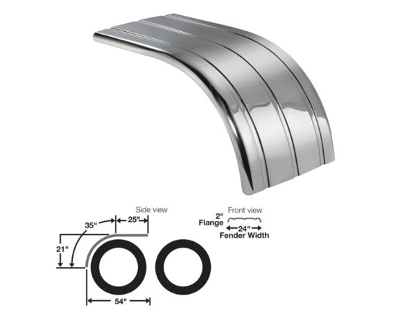 Slide images of Road Choice Stainless Steel Half Tandem - Flanged 3 Rib