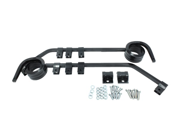 Slide images of KAMP Spring Loaded Angled Mud Flap Hanger Set - 27.625 Inch Nominal Length