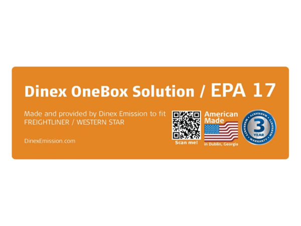 Slide images of Dinex DPF¥s loaded OneBox, Freightliner/Western star, Detroit Diesel Engine, (Non-Air Assisted, EPA17)
