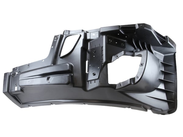 Slide images of KAMP Left Hand Bumper Reinforcement with Fog Lamp Holes for Freightliner Cascadia (2018 & Up)