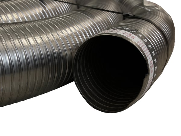 Slide images of KAMP 5 Inch Stainless Steel Flex Pipe - 25 Foot Roll