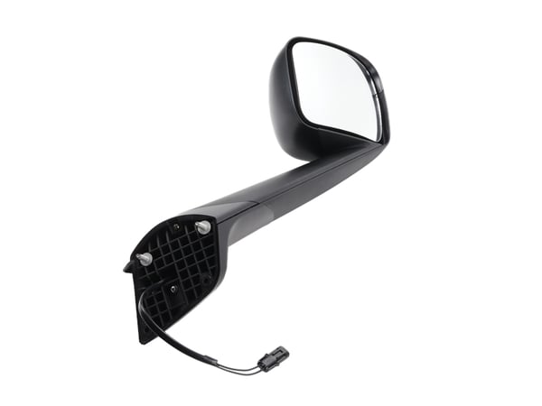 Slide images of KAMP Right Hand Hood Mirror for Freightliner Cascadia (2018 and Up)
