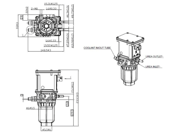 Slide images of Dinex DEF Doser, Detroit Diesel, Non Air-Assisted