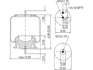Slide images of KAMP Air Spring for Volvo VN & VNL Models