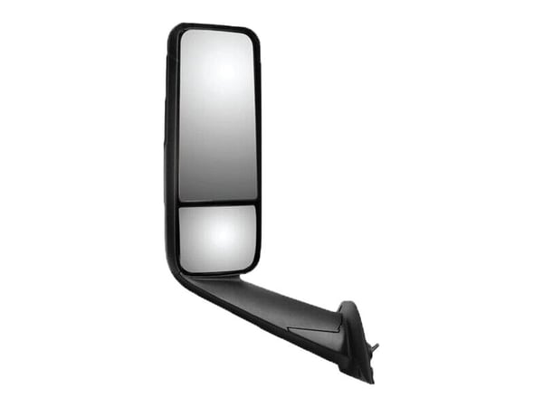 Slide images of KAMP Black Left Hand Door Mirror for Freightliner Cascadia 2018+