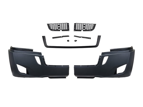 Slide images of KAMP Bumper Kit with Fog Lamp Holes for Select Freightliner Models