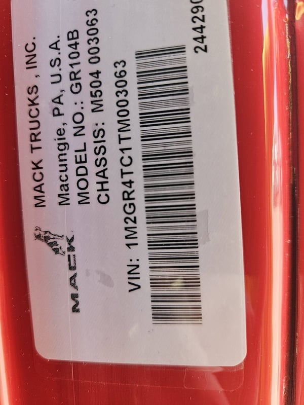 Slide images of 2026 MACK GR104B