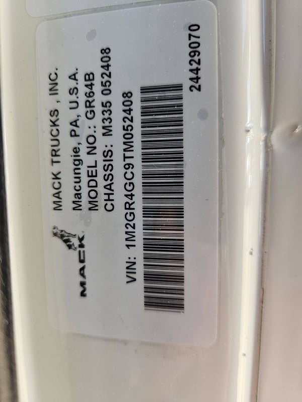 Slide images of 2026 MACK GR64B