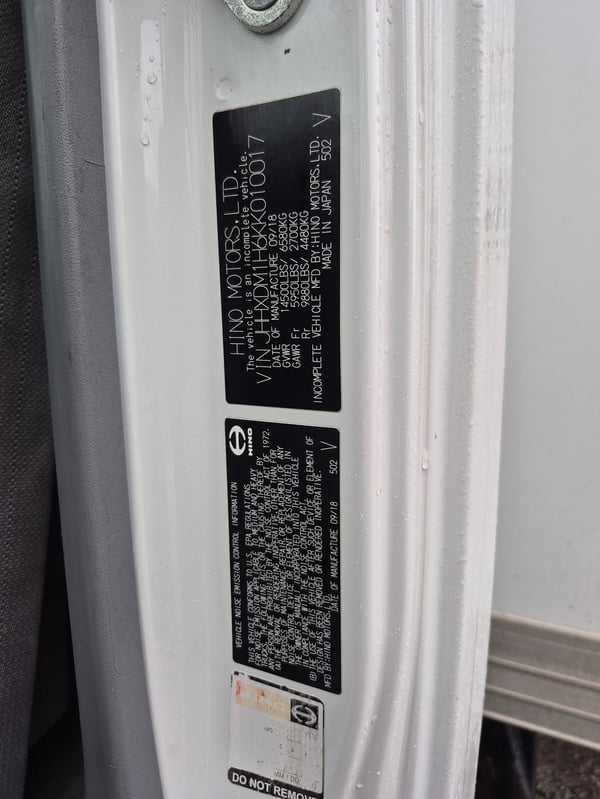 Slide images of 2019 HINO 155