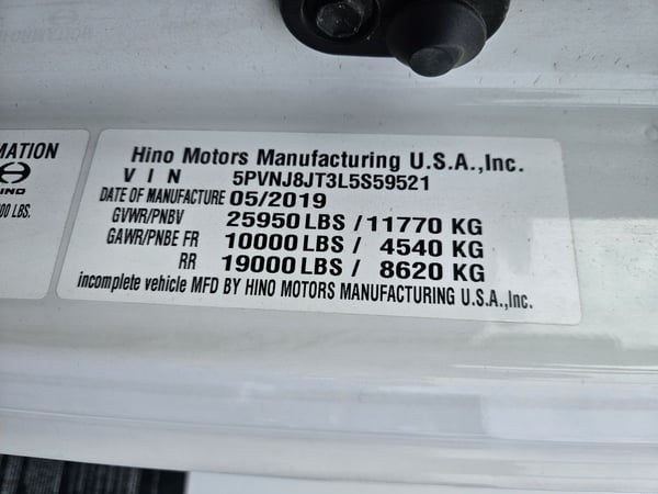 Slide images of 2020 HINO 268