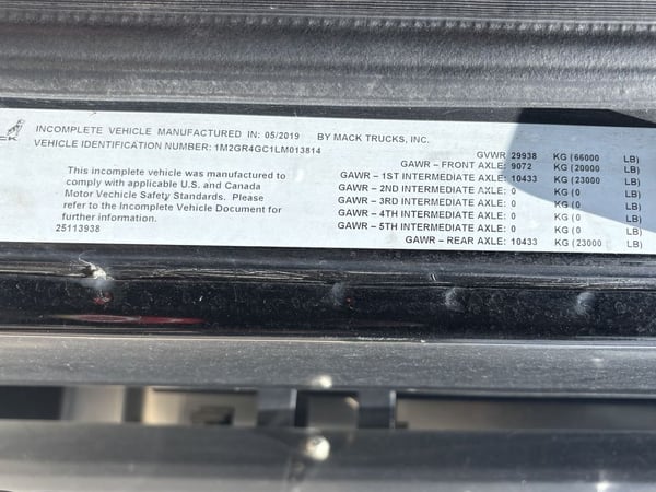 Slide images of 2020 MACK GR64F