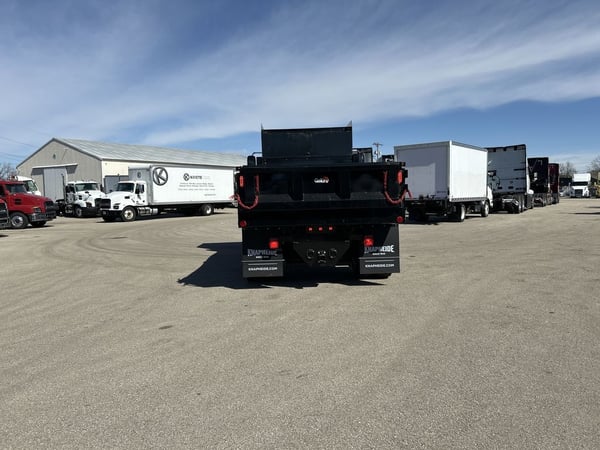 Slide images of 2025 MACK MD642 with 14' Galion Landscaping Body