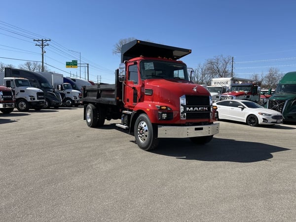 Slide images of 2025 MACK MD642 with 14' Galion Landscaping Body