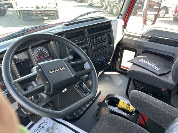 Slide images of 2025 MACK MD642 with 14' Galion Landscaping Body