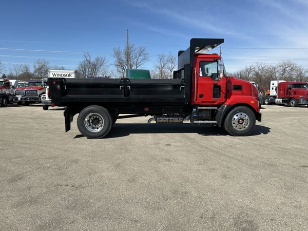 Slide images of 2025 MACK MD642 with 14' Galion Landscaping Body