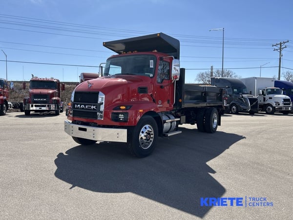 Slide images of 2025 MACK MD642 with 14' Galion Landscaping Body