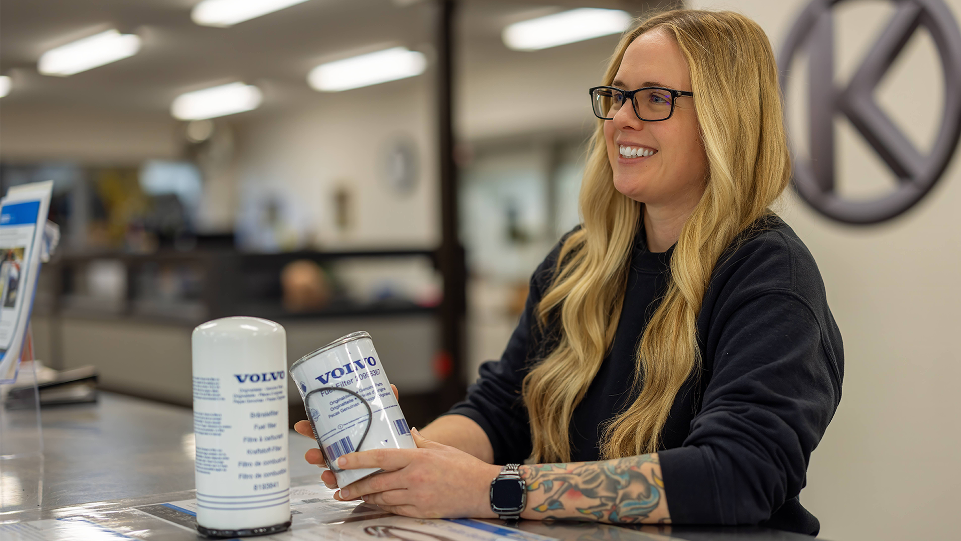 Kriete Trucks parts counter employee, Beth